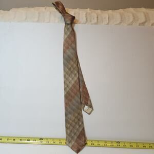 Vintage Giorgio Sant' Angelo Textured Diagonal Grid Silk Tie
